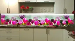 Photo of flowers for kitchen panel