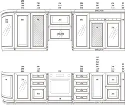 Photo of kitchen facades with dimensions