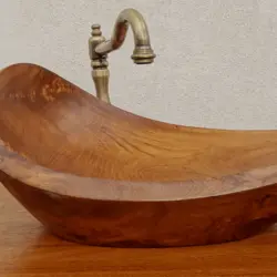 Ванна раковина из дерева фото