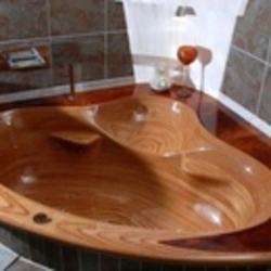 Ағаштан жасалған ваннаға арналған раковина фото