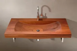 Bathtub sink made of wood photo