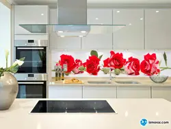 Kitchen interior with roses photo