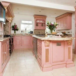 Kitchen interior with roses photo
