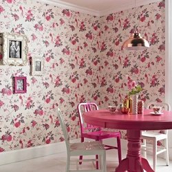 Kitchen interior with roses photo