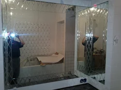 Зеркало в ванную угловое фото