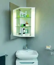 Bathroom mirror corner photo