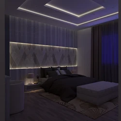 Подсветка спальни из гипсокартона фото