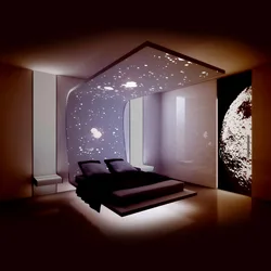 Падсветка спальні з гіпсакардону фота