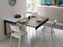 Rectangular tables in the kitchen photo