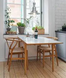 Rectangular tables in the kitchen photo