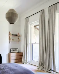 Narrow window in the bedroom photo