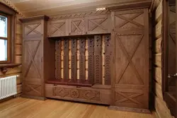 Photo interior hallway made of oak