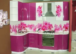 Plastic kitchens with flowers photo