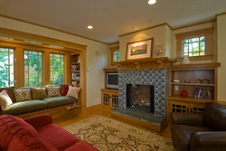 Living Rooms With Fireplace By The Window Photo