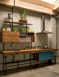 Kitchen made from profile pipe photo