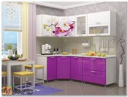 Flowers on kitchen cabinets photo