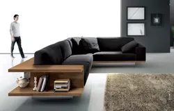 Wooden sofa for living room photo