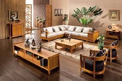 Wooden Sofa For Living Room Photo
