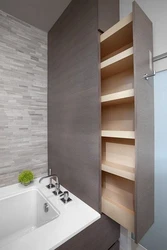 Photo of narrow bathroom cabinets