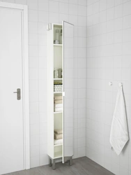 Photo of narrow bathroom cabinets