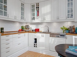 White Wooden Corner Kitchens Photo
