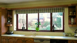 Horizontal window in the kitchen photo