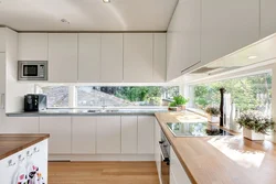 Horizontal window in the kitchen photo