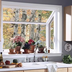 Horizontal window in the kitchen photo