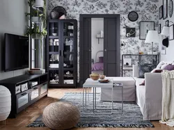 Шкаф серый в гостиную фото