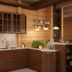 Wooden panels for kitchen photo