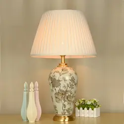 Table lampshade in the bedroom photo