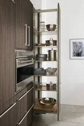 Narrow shelves in the kitchen photo