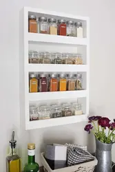 Narrow shelves in the kitchen photo