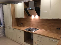 Kitchen with aluminum worktop photo