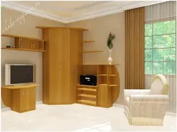 Living room with corner cabinet photo