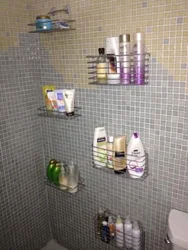 Photo Of Shampoos In The Bathroom