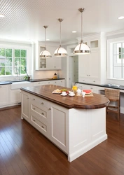 Kitchen with cutting table photo