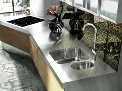 Metal countertops for kitchen photo