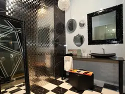 Metal tiles in the bathroom photo