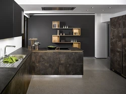 Photo of kitchen in black stone