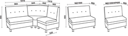 Photo sizes of sofas for the kitchen