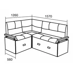 Photo sizes of sofas for the kitchen