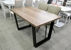 Металлический стол для кухни фото