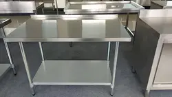Metal table for kitchen photo