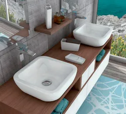 Photo of large bathroom sinks
