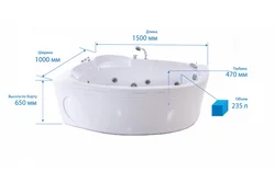Dimensions of the jacuzzi in the bathroom photo