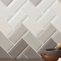 Herringbone tiles in the kitchen photo