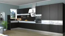 Kitchen with black profile photo