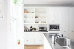 Kitchen photo shelves up to the ceiling