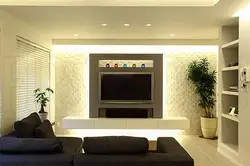 Living room photo niches with lighting